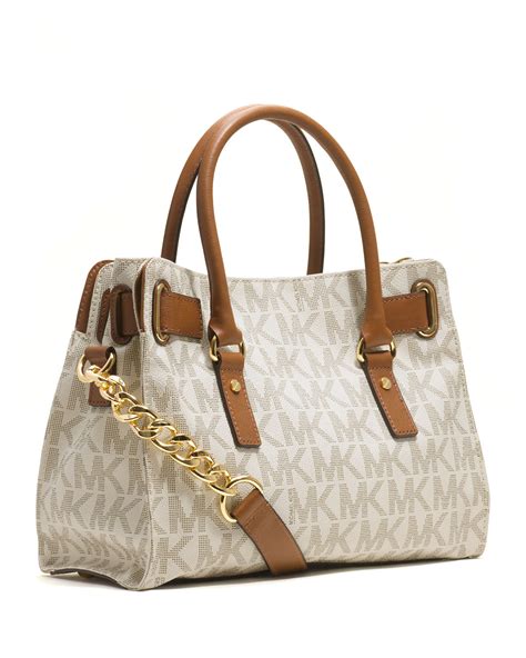 michael kors white and brown purse|solid brown michael kors purses.